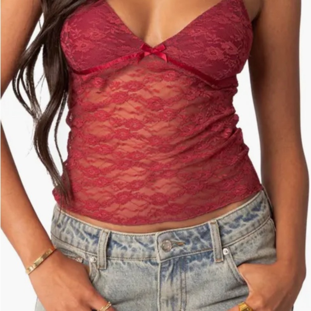 Edikted Red Lace Camisole